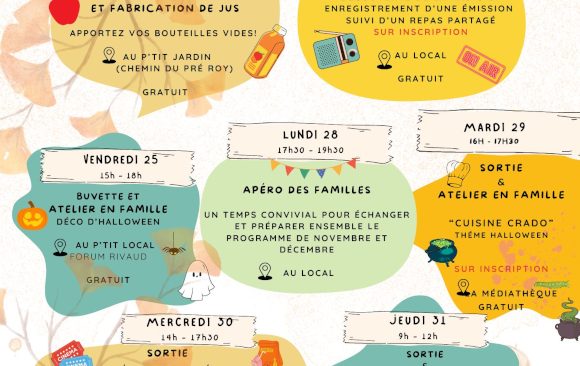 Octobre en famille : Le programme du mois – activités et sorties