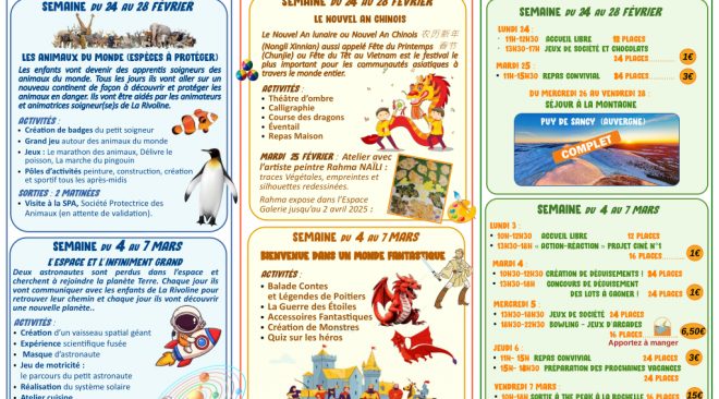 Les activités dans les Accueils de Loisirs Enfants et Ados durant les vacances d’hiver 2025